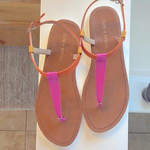 Multi color sandals by Sun + Stone. Excellent condition!
